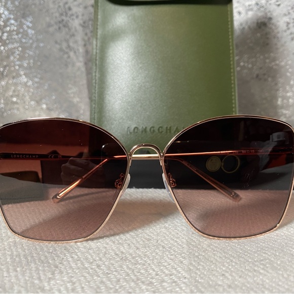 Longchamp Gold Metal Butterfly Sunglasses - Picture 3 of 6